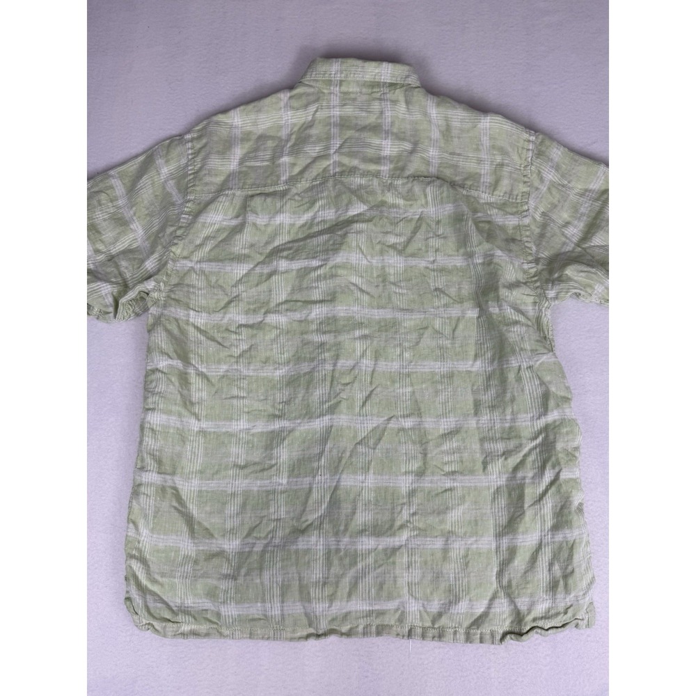 Tommy Bahama Men's‎ Green Plaid Button Up Camp Shirt Size L Large 100% Linen - Picture 7 of 7